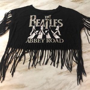 The Beatles Abbey Road Fringe Crop Top